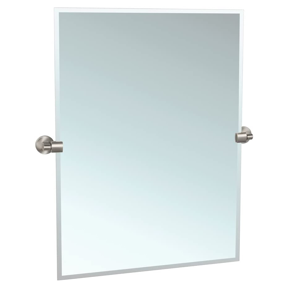 Zone 23-1/2x31-1/2" Tilt Frameless Rectangle Mirror, Nickel