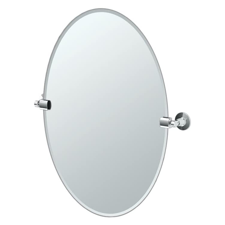 Max 19-1/2x26-1/2" Tilting Frameless Oval Mirror in Chrome