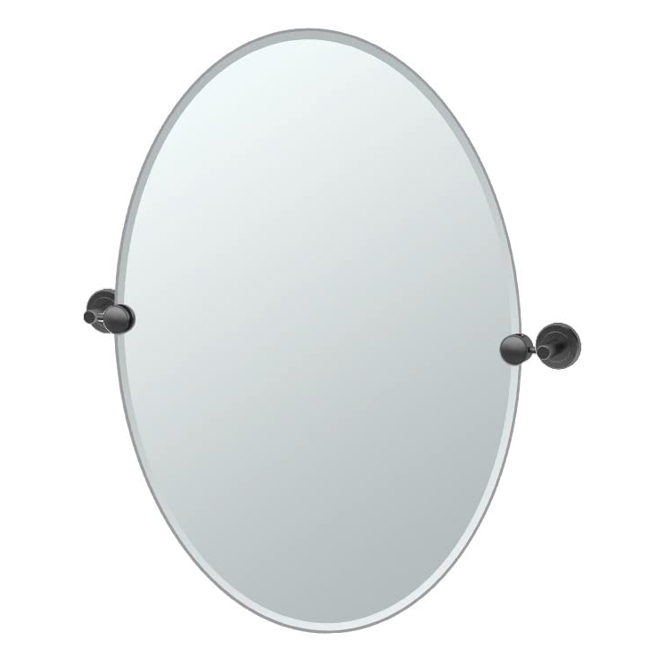 Latitude2 19-1/2x26-1/2" Tilt Frameless Oval Mirror in Black
