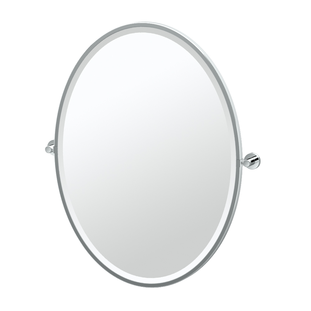 Glam 20-1/2x27-1/2" Pivoting Framed Oval Mirror in Chrome