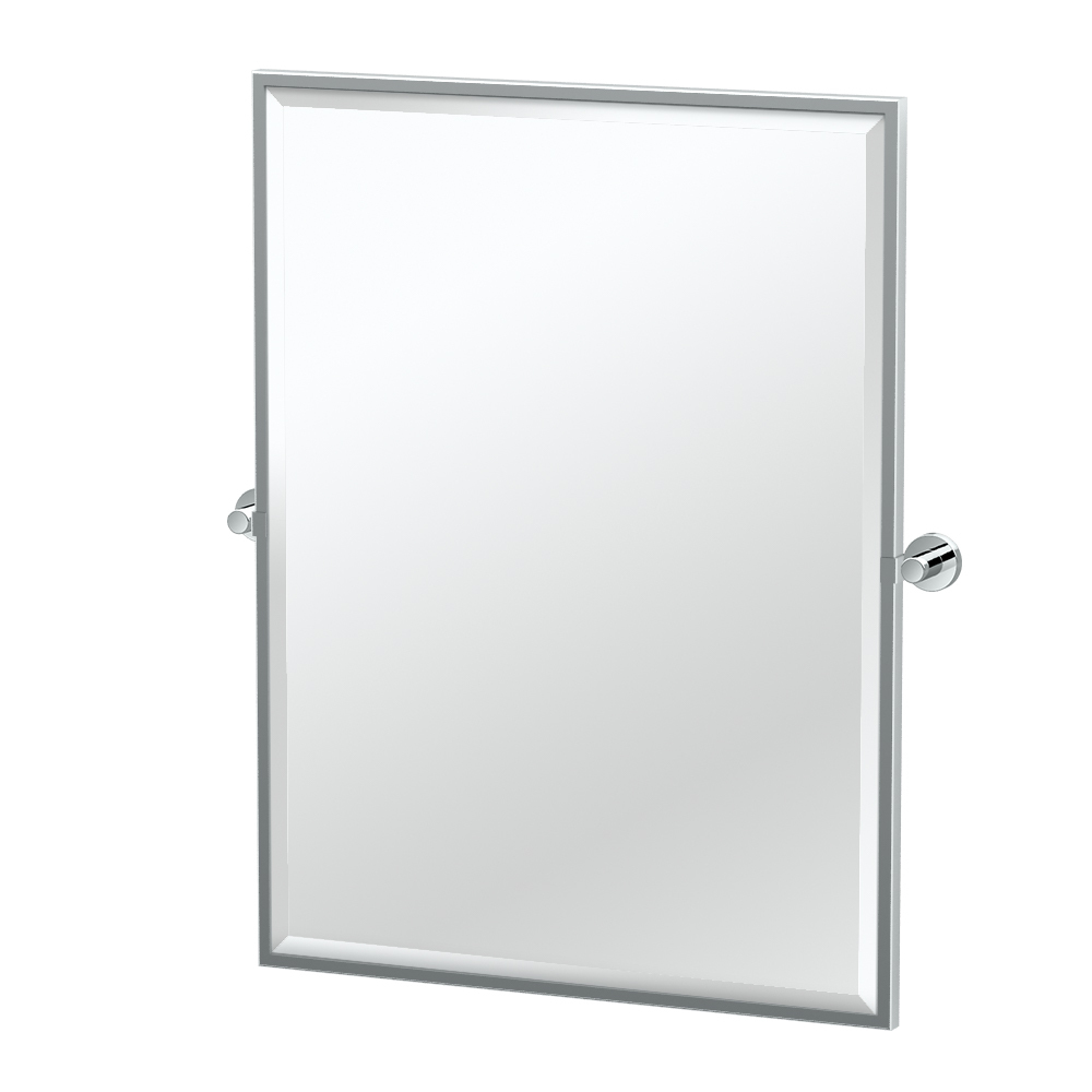 Glam 20-1/2x25" Pivoting Framed Rectangle Mirror in Chrome