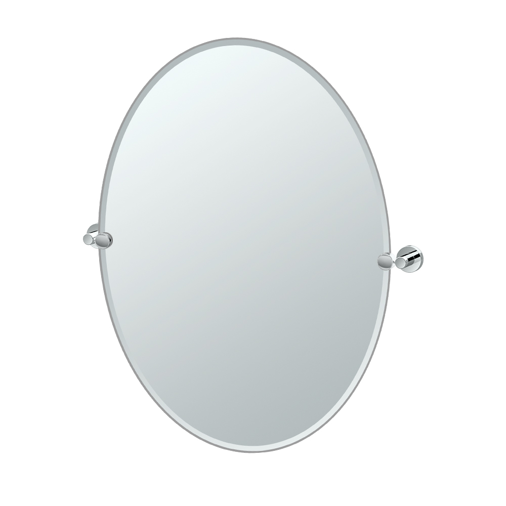 Glam 19-1/2x26-1/2" Tilting Frameless Oval Mirror in Chrome