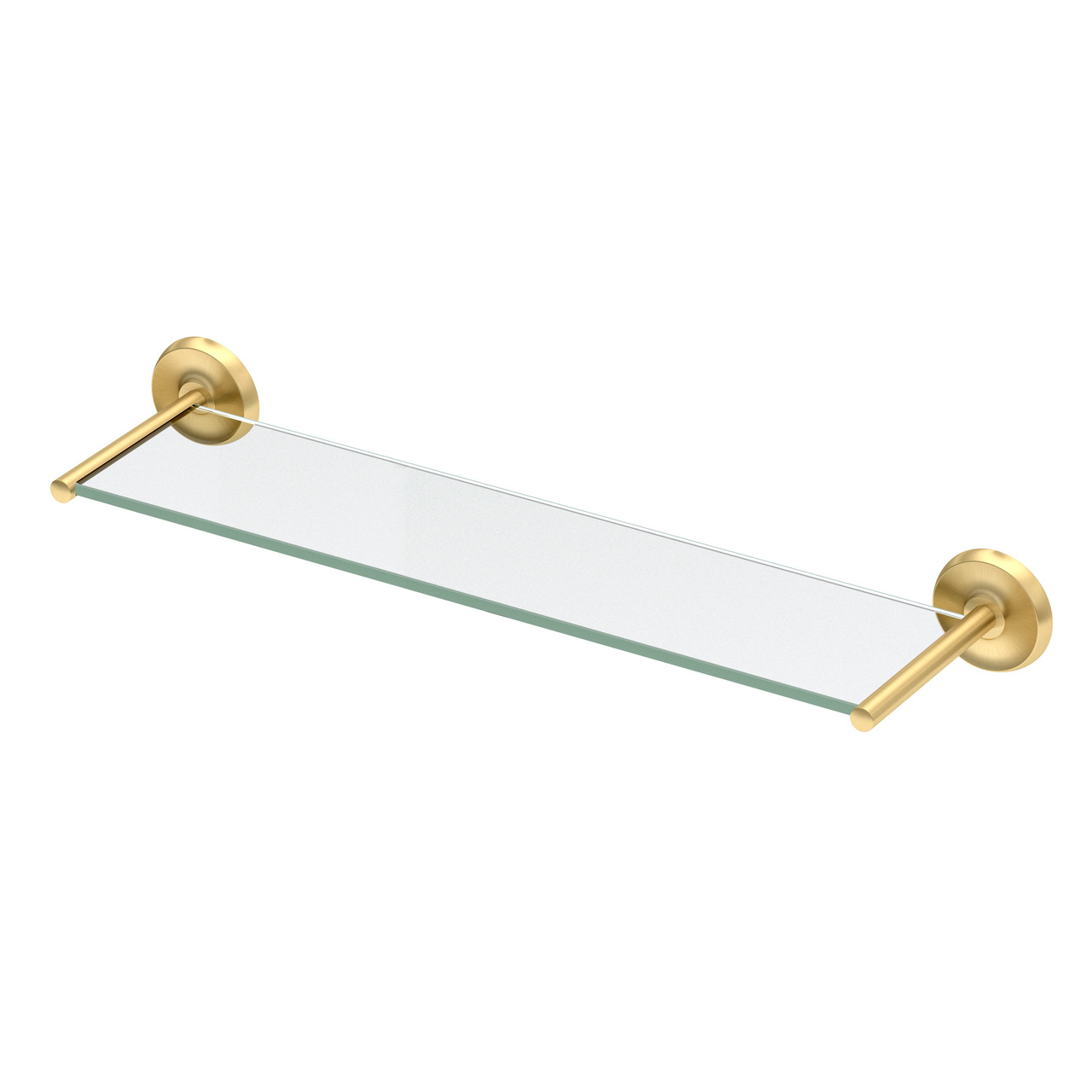 Designer II 20" Glass Shelf in Brushed Brass