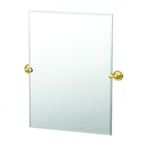 Designer II 23-1/2x31-1/2" Frameless Rectangle Mirror, Brass