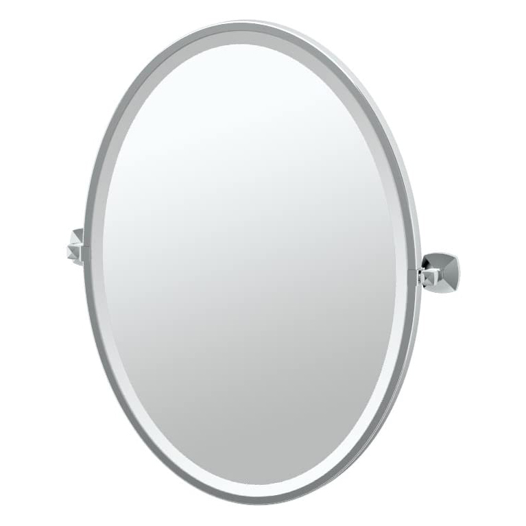 Jewel 20-1/2x27-1/2" Pivoting Framed Oval Mirror in Chrome