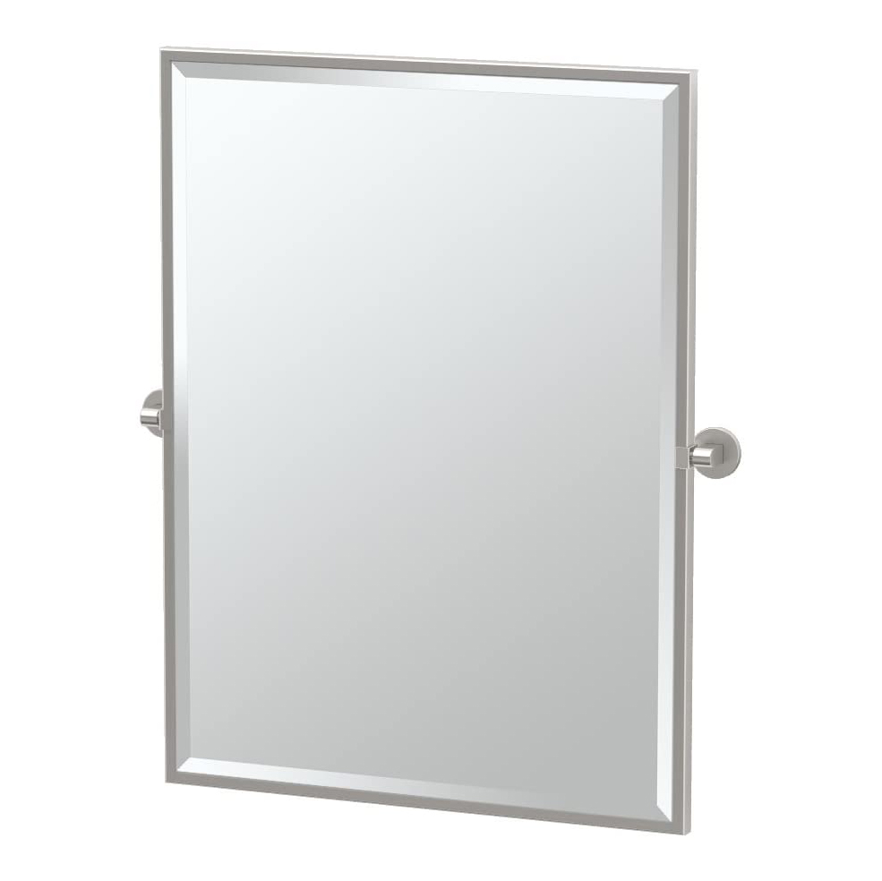 Zone 24-1/2x32-1/2" Pivot Framed Rectangle Mirror in Nickel