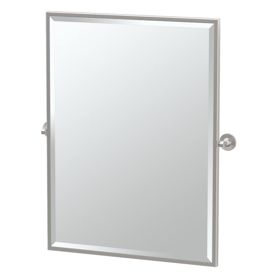 Max 24-1/2x32-1/2" Pivot Framed Rectangle Mirror in Nickel
