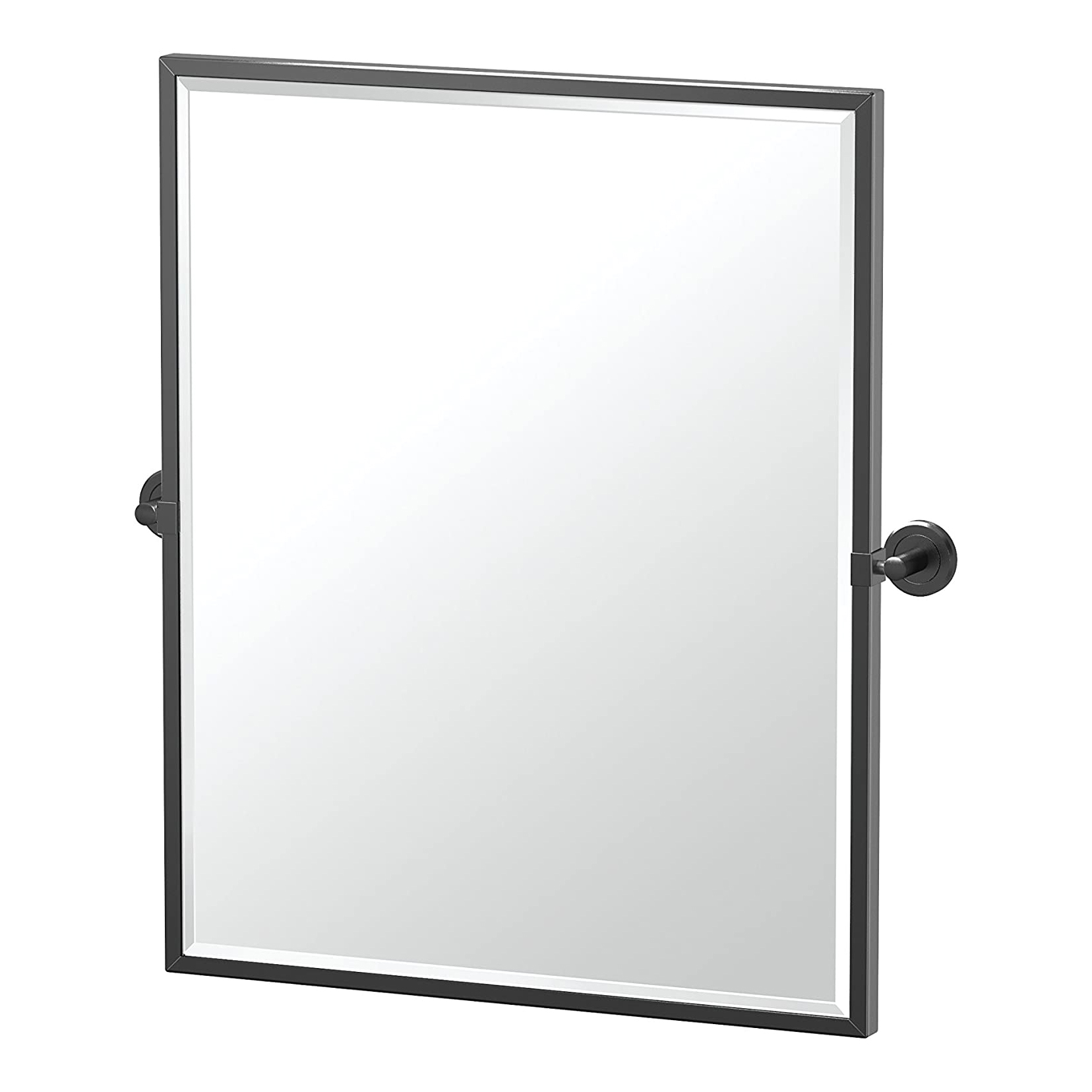 Latitude2 20-1/2x25" Pivoting Framed Rectangle Mirror, Black