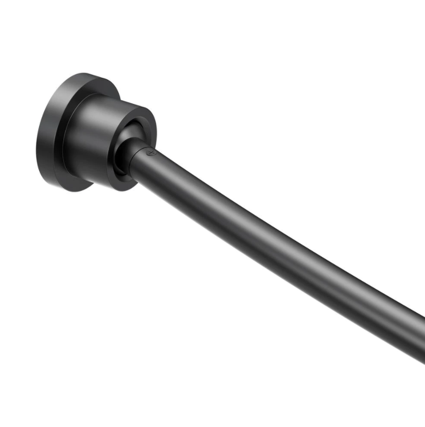 Minimalist Curved Shower Rod 42-72" in Matte Black