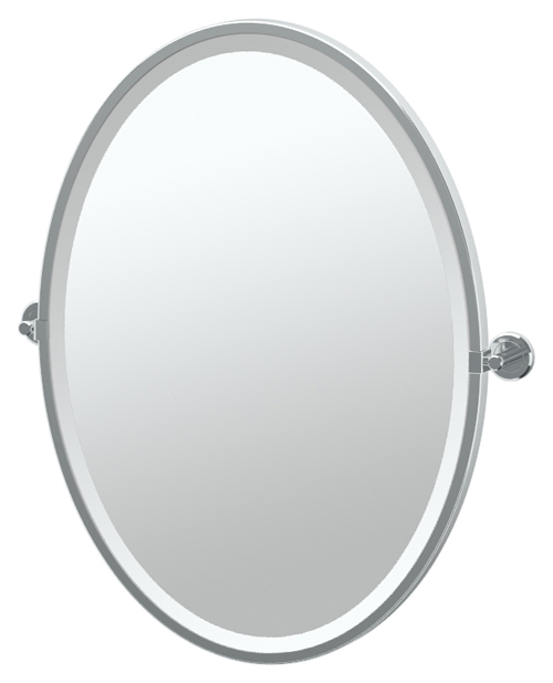 Latitude2 20-1/2x27-1/2" Pivoting Framed Oval Mirror, Chrome