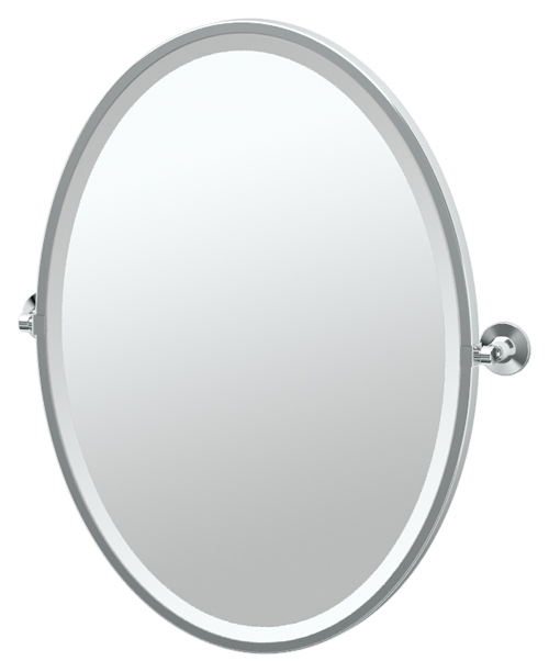 Max 20-1/2x27-1/2" Pivoting Framed Oval Mirror in Chrome
