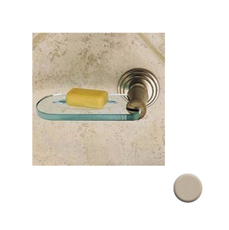 Chelsea Flat Glass Soap Dish in Satin Nickel