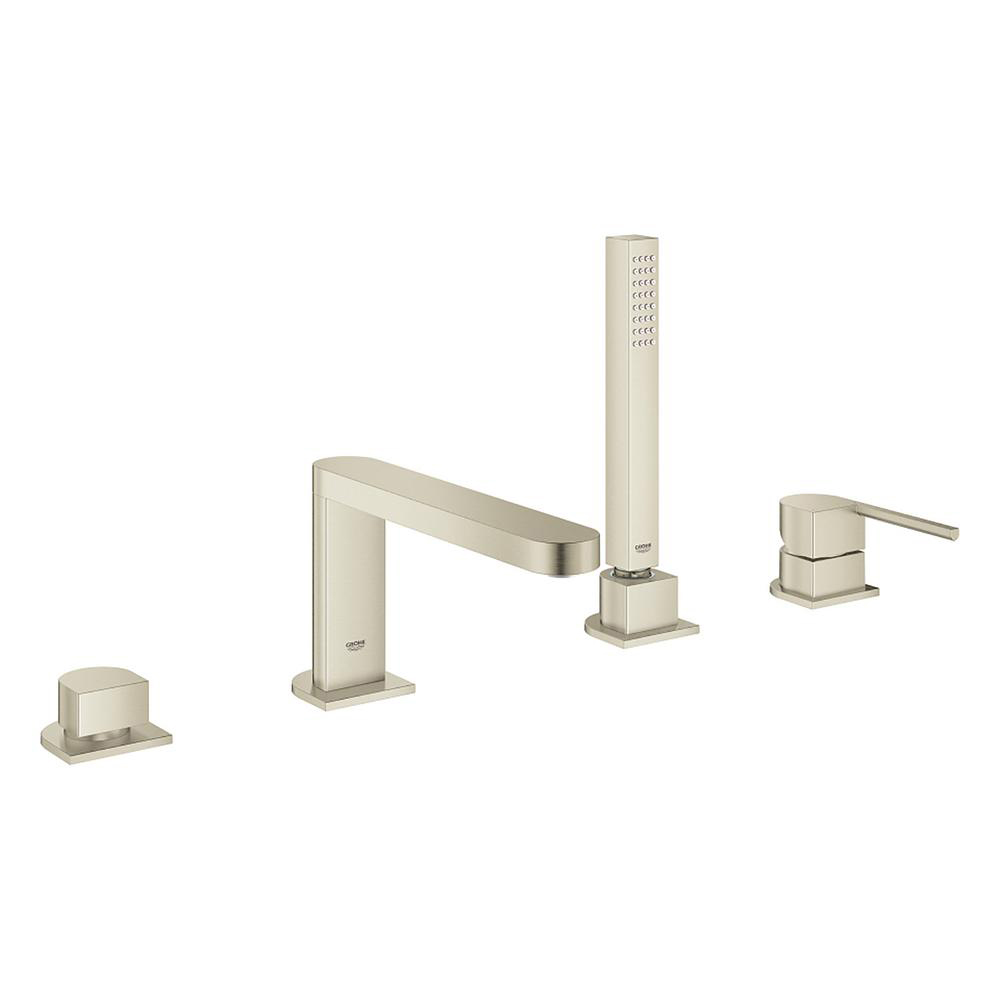Plus Deck Mounted Tub Faucet Plus Hand Shower In Brushed Nickel