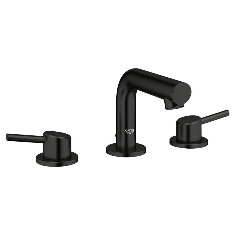 Concetto Widespread S-Size Lav Fct w/Lever Hdls & Drn in Matte Black 1.2 gpm