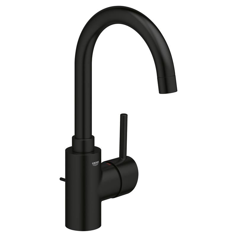Concetto 1-Hole L-Size Lav Faucet w/Drain in Matte Black, 1.2 gpm