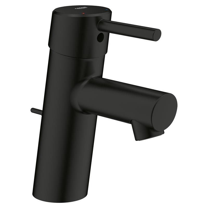 Concetto 1-Hole S-Size Lav Faucet w/Drain in Matte Black, 1.2 gpm