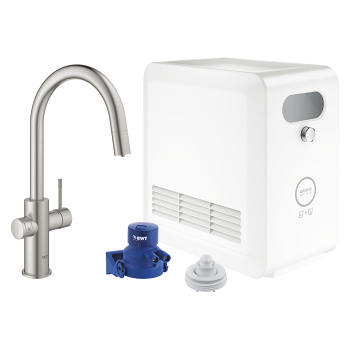 Blue Chilled & Sparkling Kitchen Faucet Starter Kit in Stainless