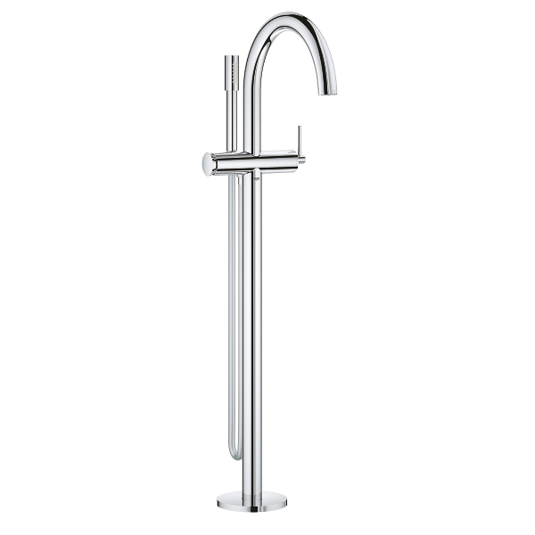 Atrio New Floor Mounted Tub Faucet Plus Hand Shower In StarLight Chrome
