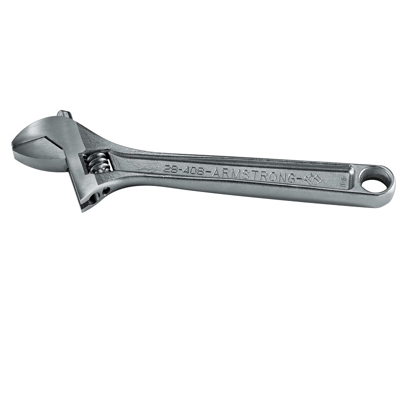 Adjustable Wrench 8" 1-1/8" Jaw Capacity Chrome Plated