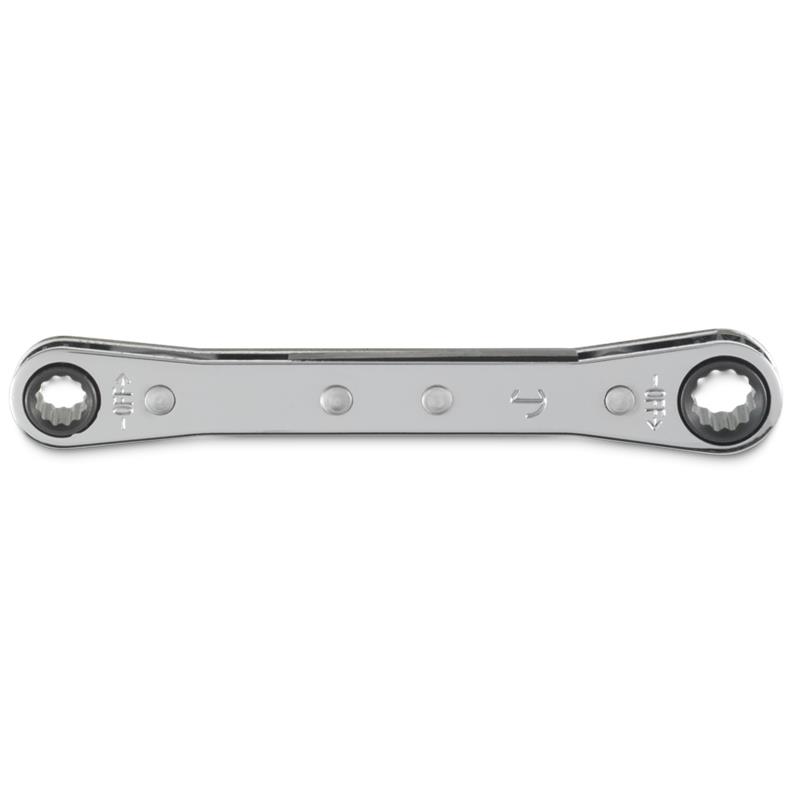 Double Box Wrench 1/4"X5/16" Ratcheting 12 Point Full Polish