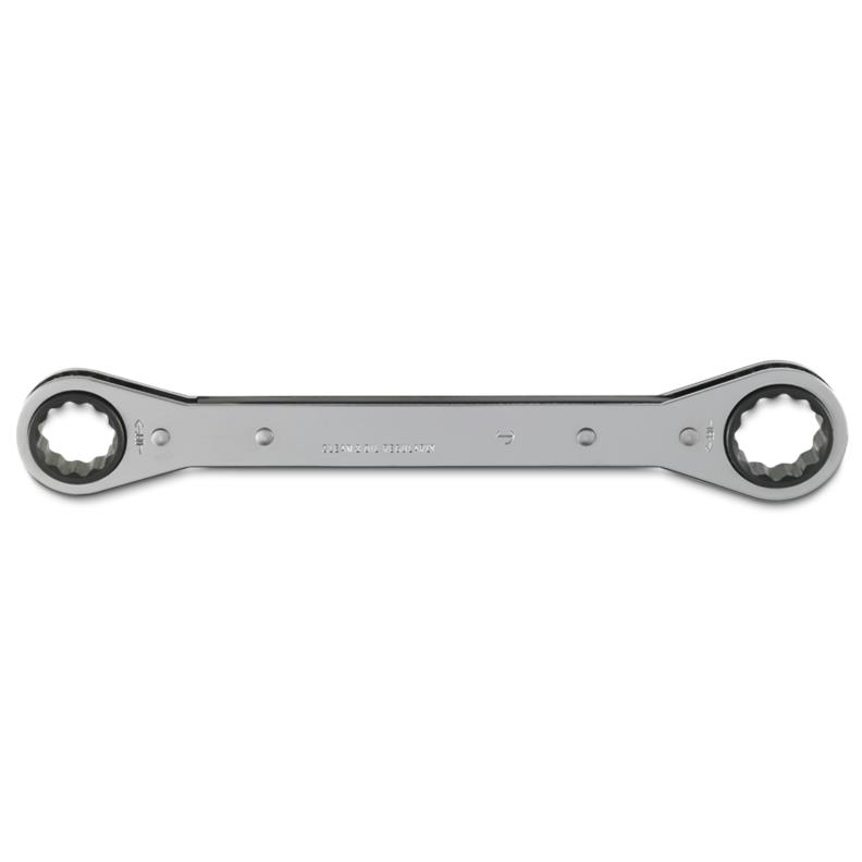 Double Box Wrench 3/8"X7/8" Ratcheting 12 Point Full Polish 