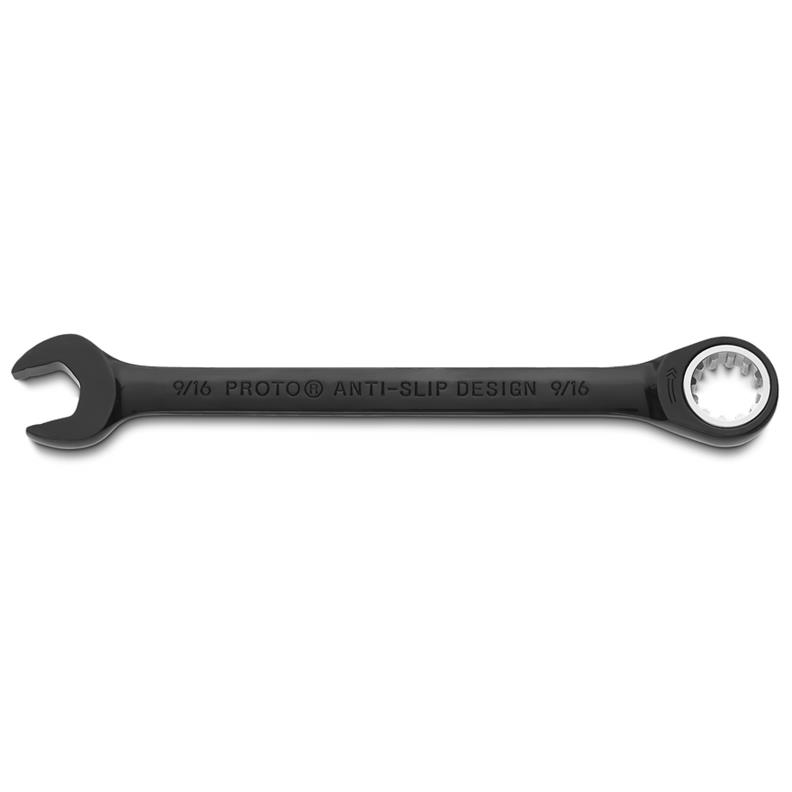 Combination Wrench 1" Non-Reversible Ratcheting Spline Black Chrome