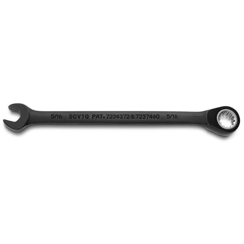 Combination Wrench 5/16" Reversible Ratcheting Spline Black Chrome