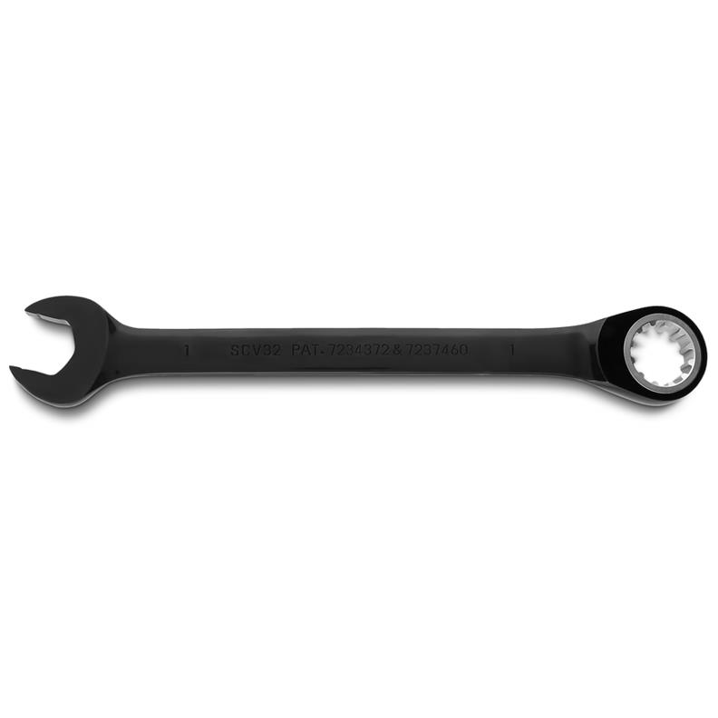 Combination Wrench 1" Reversible Ratcheting Spline Black Chrome