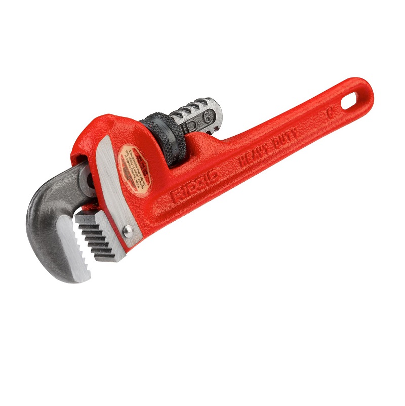 Heavy-Duty Straight Pipe Wrench 6" 3/4" Pipe Capacity Model 6 