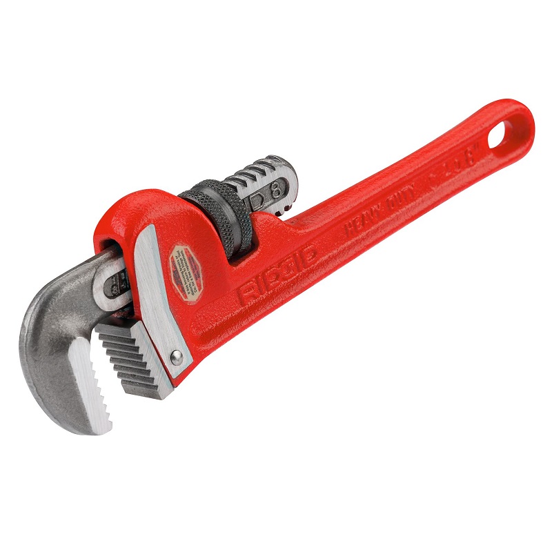 Heavy-Duty Straight Pipe Wrench 8" 1" Pipe Capacity Model 8 
