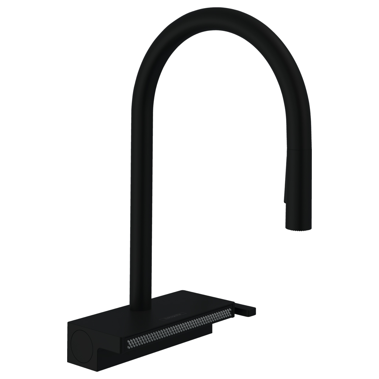 Aquno Select 1 Hole Pull-Down HighArc Kitchen Faucet in Matte Black