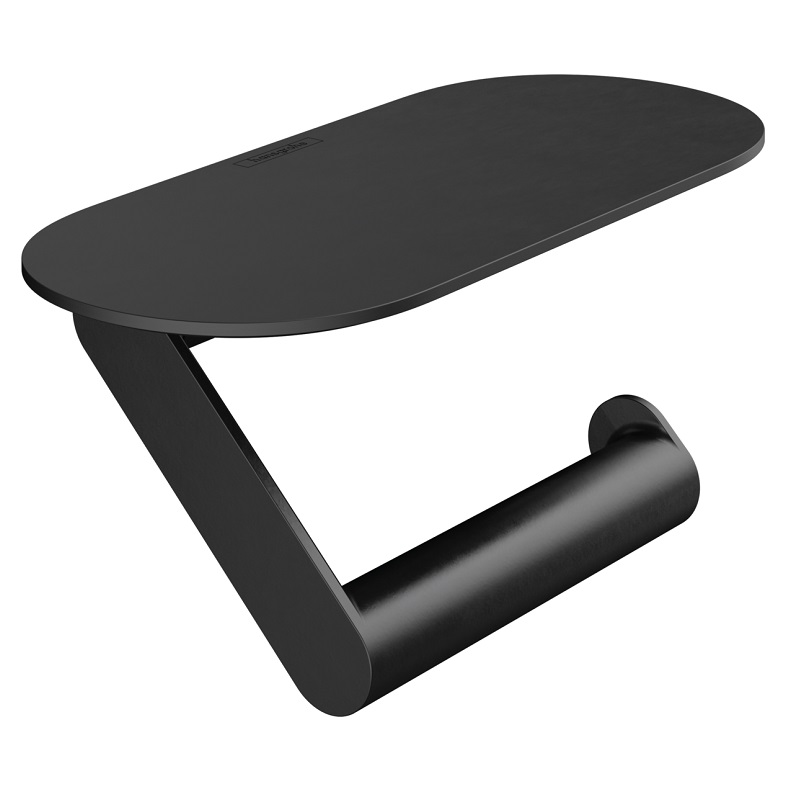 WallStoris Toilet Paper Holder w/Shelf in Matte Black