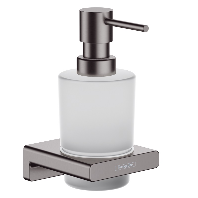 AddStoris Liquid Soap Dispenser w/Holder in Brushed Black Chrome