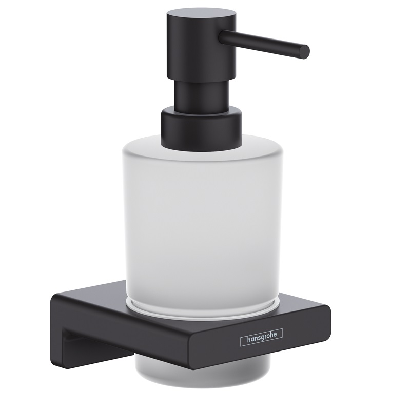 AddStoris Liquid Soap Dispenser w/Holder in Matte Black