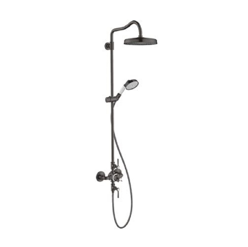 Axor Montreux Showerpipe 240 1-Jet in Brushed Black Chrome, 1.8 gpm