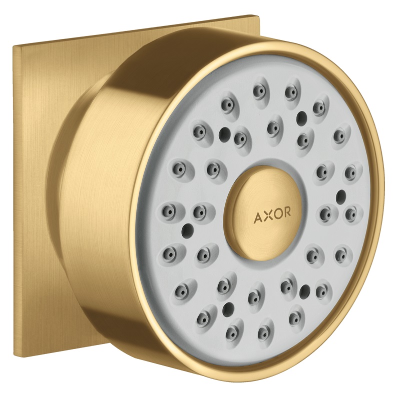 Axor Surface Mount Round Bodyspray in Brushed Gold Optic