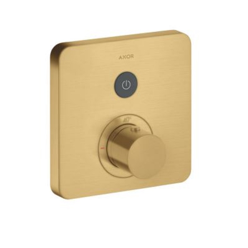 Axor ShowerSelect 1-Func SoftSq Thermostatic Trim in Brushed Gold