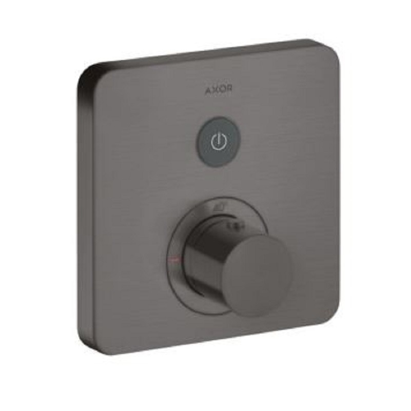 Axor ShowerSelect 1-Func SoftSq Thermostatic Trim in Brushed Black