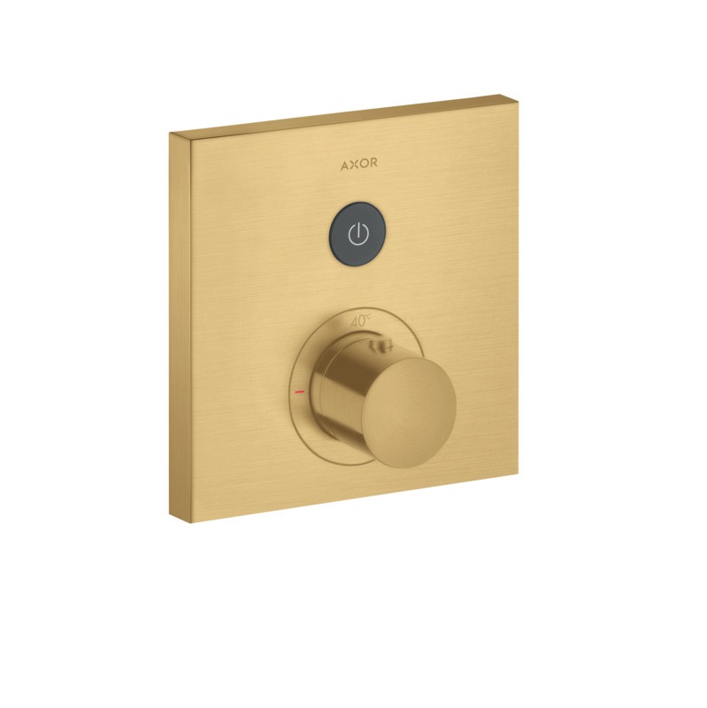 Axor ShowerSelect 1-Func Sq Thermostatic Trim in Brushed Gold