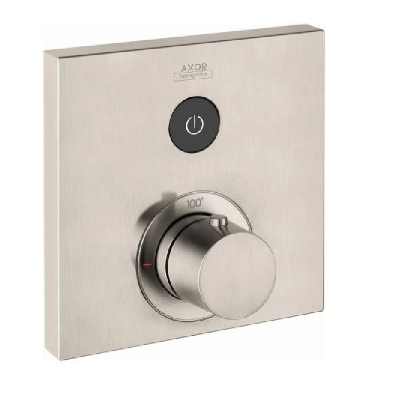 Axor ShowerSelect 1-Func Sq Thermostatic Trim in Brushed Nickel