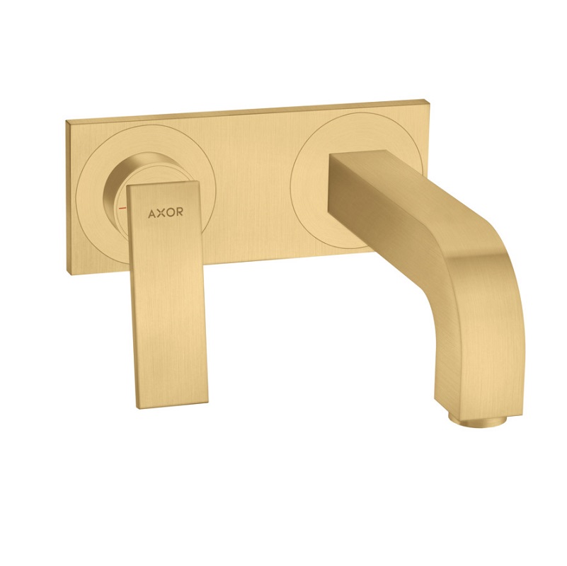 Axor Citterio Lav Faucet Trim w/Base Plate in Brushed Gold Optic
