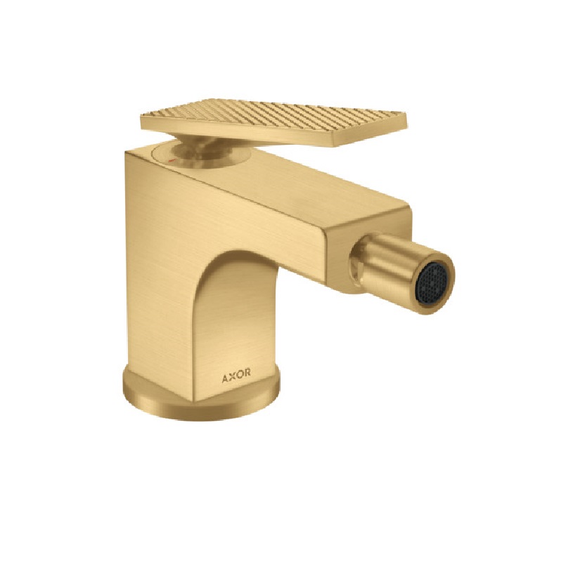 Axor Citterio Rhombic Cut Single-Hole Bidet Faucet in Brushed Gold Optic