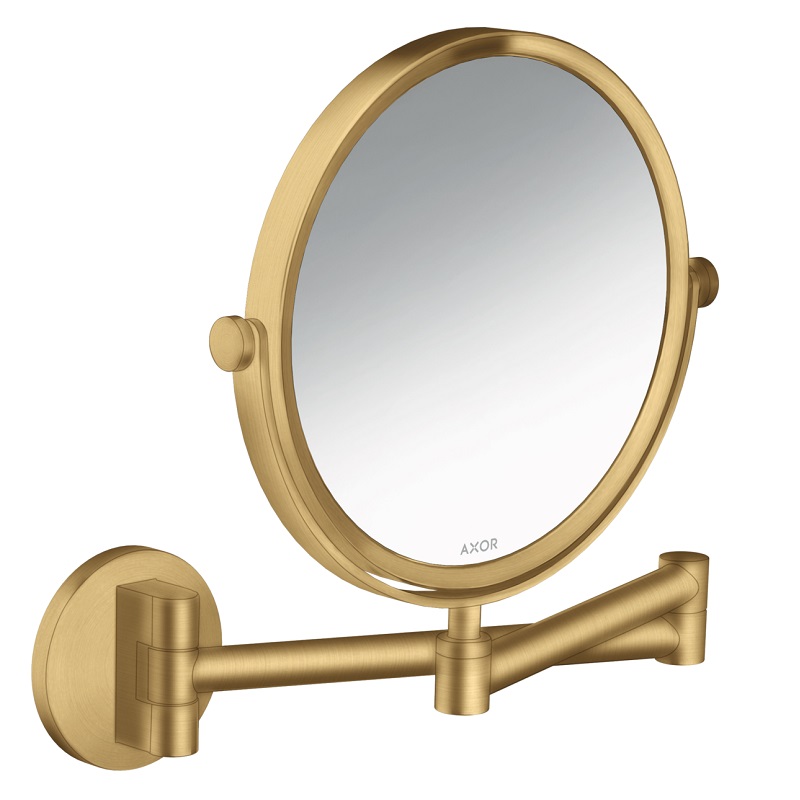 Axor Universal Circular Shaving Mirror in Brushed Gold Optic