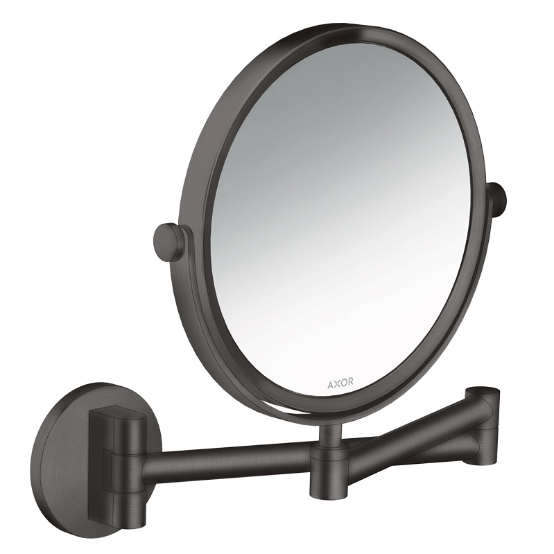 Axor Universal Circular Shaving Mirror in Brushed Black Chrome