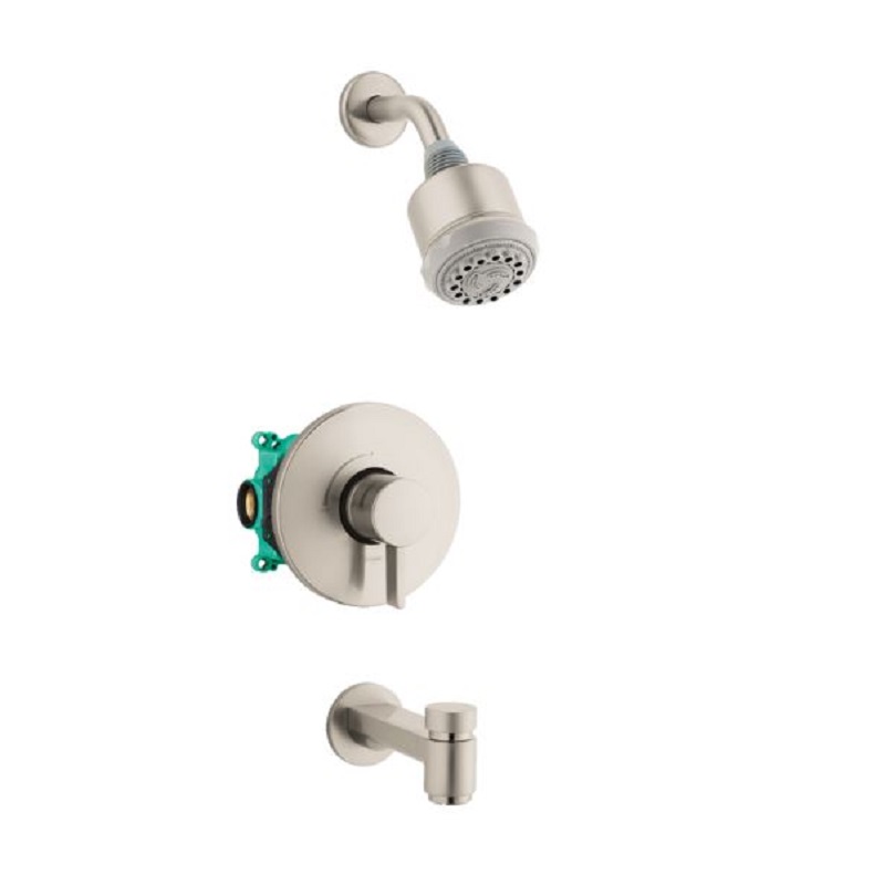 Clubmaster Pressure Balance Tub/Shower Set w/Rough in Brushed Nickel, 2.5 gpm