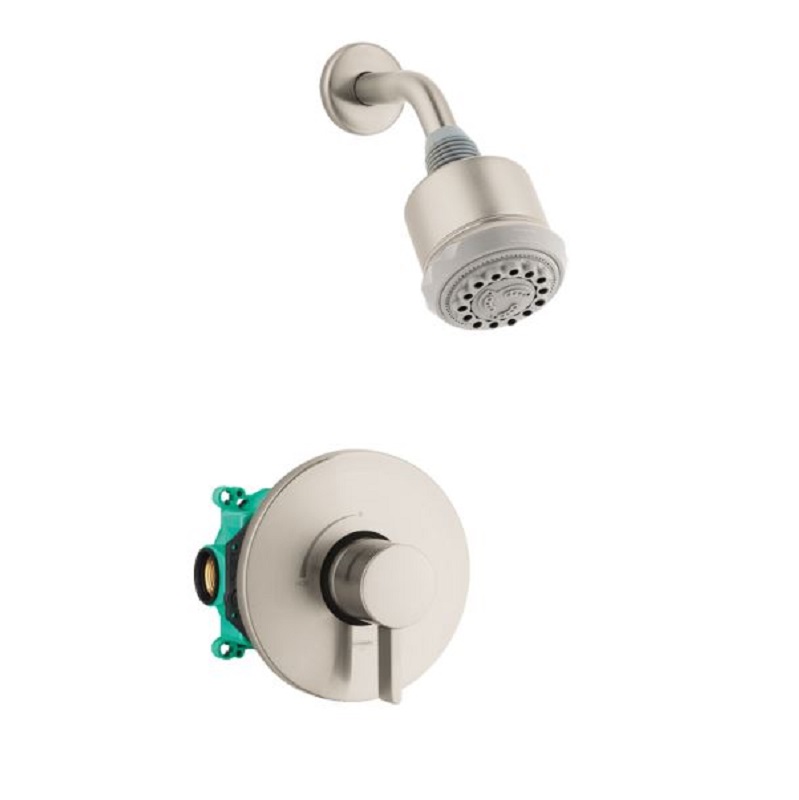 Clubmaster Pressure Balance Shower Set w/Rough in Brushed Nickel, 2.5 gpm
