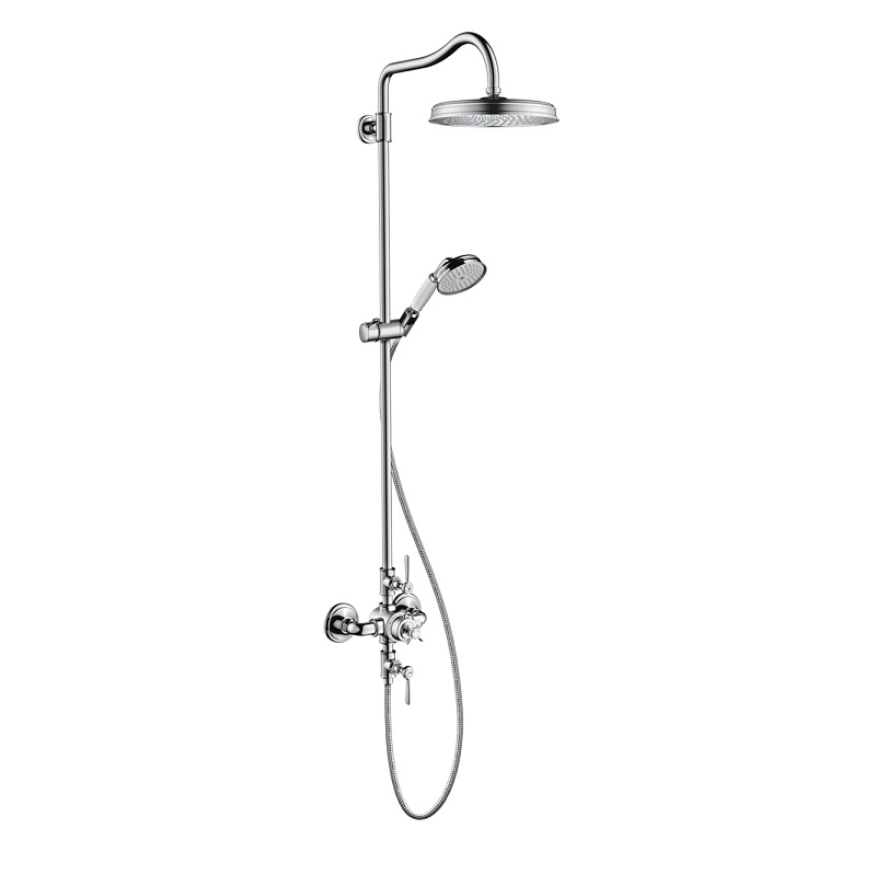 Axor Montreux Showerpipe 240 1-Jet in Brushed Nickel, 1.8 gpm