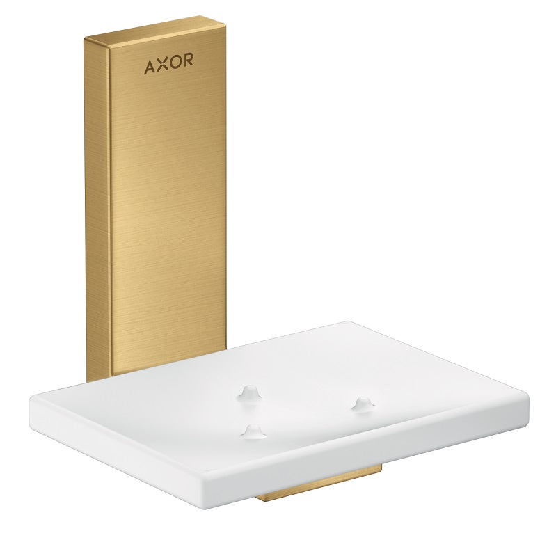 AXOR Universal Rectangular Soap Dish w/Holder in Brushed Gold Optic