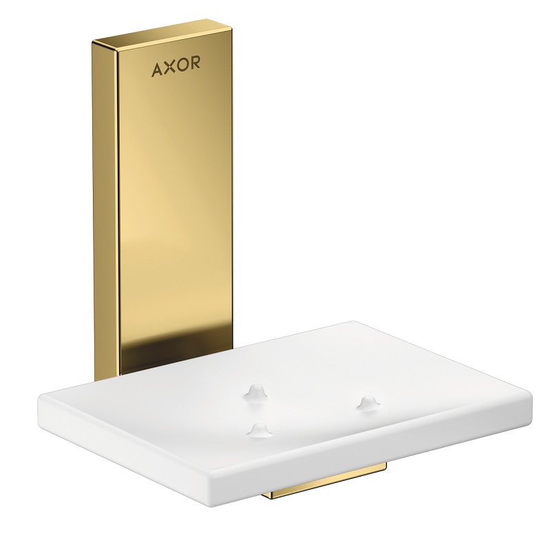 AXOR Universal Rectangular Soap Dish w/Holder in Polished Gold Optic