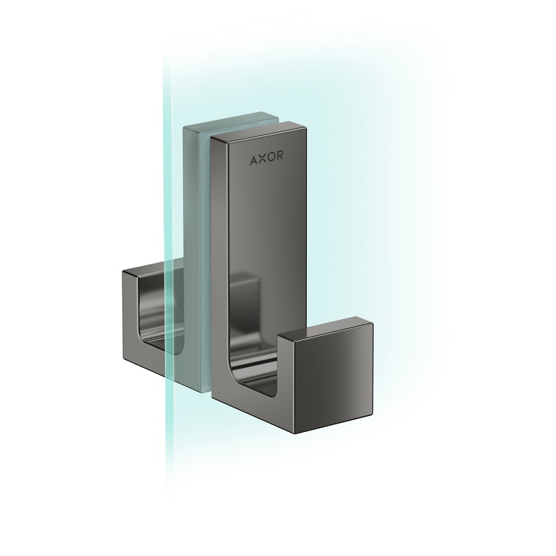 AXOR Universal Rectangular Shower Door Handle in Polished Black Chrome